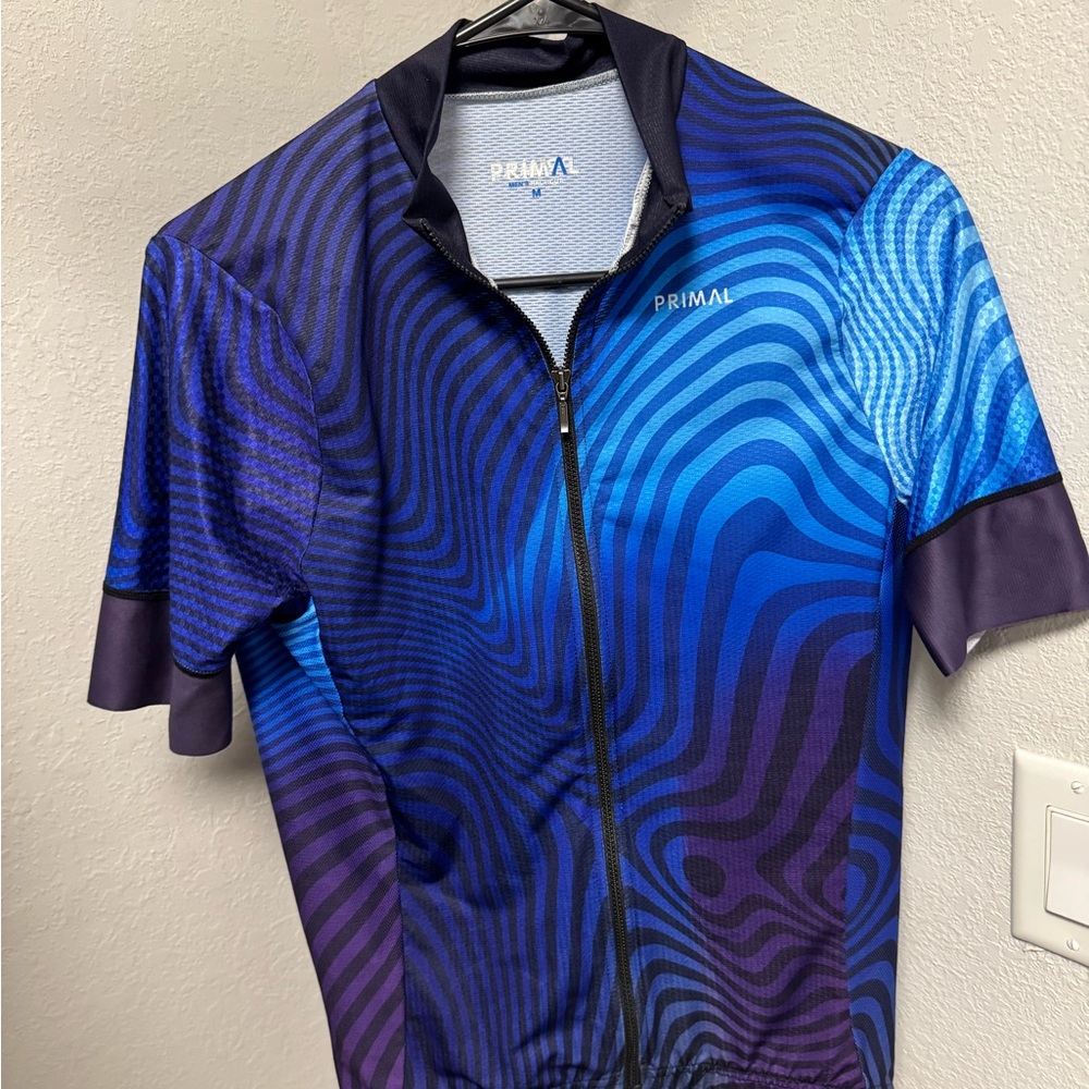Primal Blue and Purple Cycling Jersey- NWOT